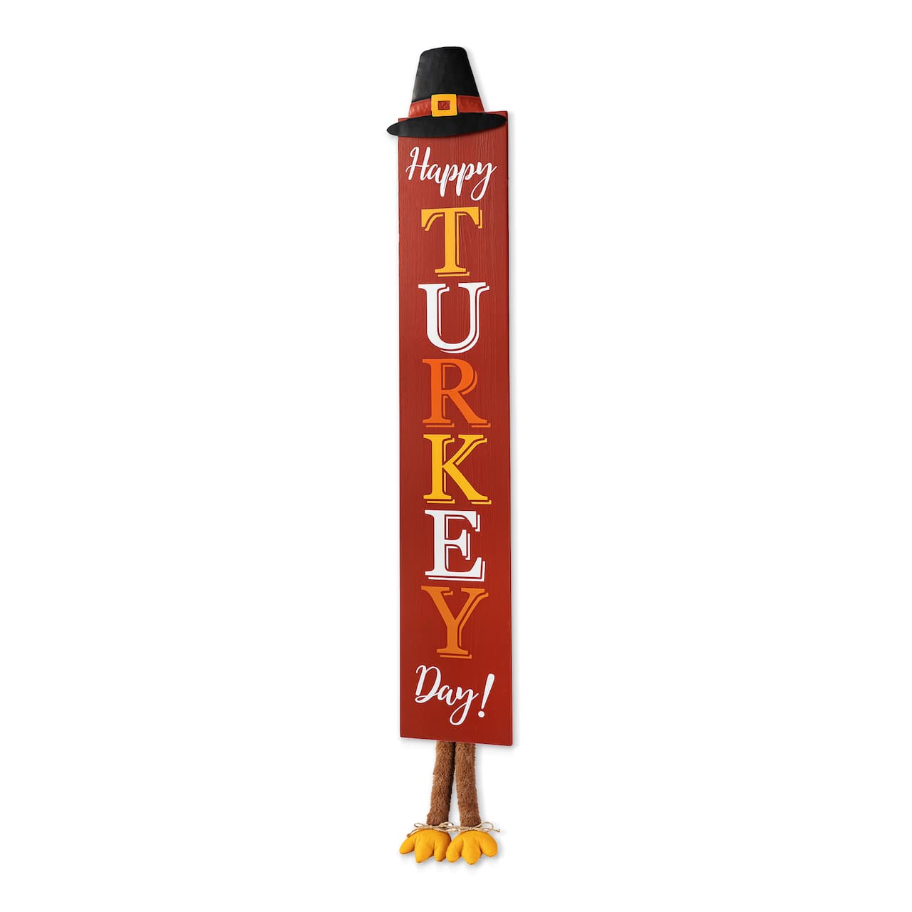 Glitzhome® 58.5" Thanksgiving Wood "HAPPY TURKEY DAY" Porch Sign